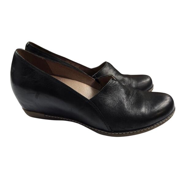 Dansko Liliana Women's Hidden Wedge Slip Ons Shoes Size EU 40 US 9.5-10 Black - Picture 1 of 8